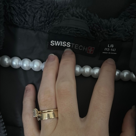 Swiss Tech Black Jacket with Faux Fur - Picture 2 of 3